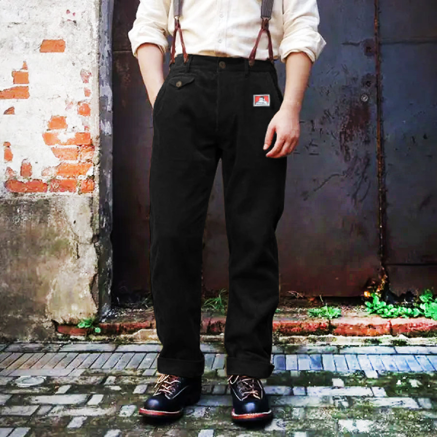 

Men Bendavis Rown Corduroy Work Trousers "The Oldroyd" Vintage Overalls Pants