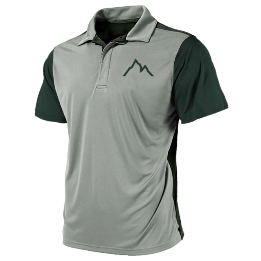 

Men's T-shirt Retro Quick-drying Polo Collar Color Matching Outdoor Short-sleeved Daily Casual Polo Shirt