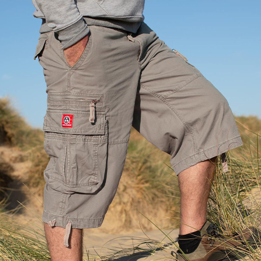 

Men Cargo Shorts Outdoor 3/4 Military Cargo Shorts Gray
