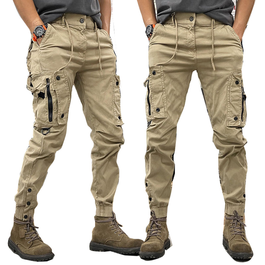 

Pantaloni Cargo Da Uomo Pantaloni Casual Da Esterno Con Tasca Con Cerniera Retrò