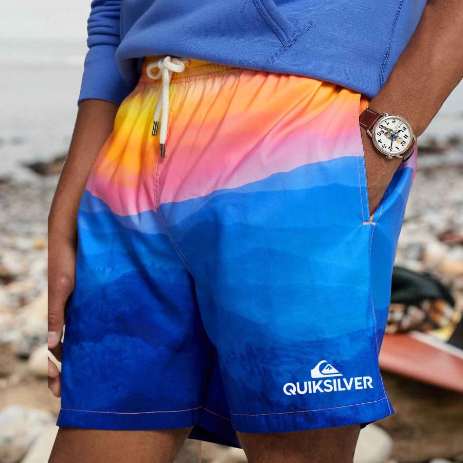 

Men's Surf Shorts Vintage Quiksilver Gradient Hawaiian Beach Boardshorts