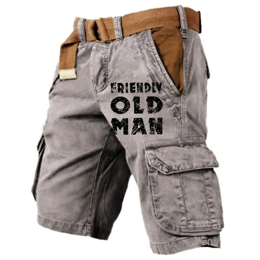 

Pantaloncini Cargo Da Uomo Vintage Friendly Old Man Tactical Multi-Pocket Sport Pantaloni Casual Giornalieri Estivi Resistenti All'usura