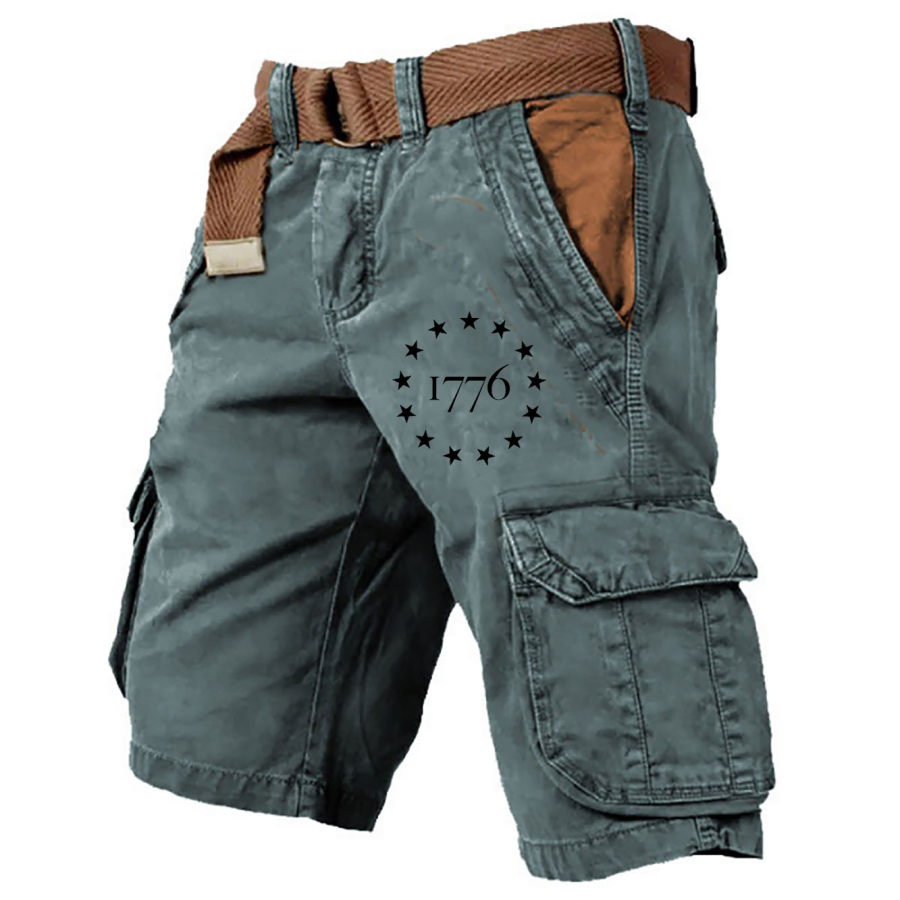 

Pantalones Cortos De Carga Para Hombre Vintage 1776 Tácticos Multibolsillo Deportes Sueltos Resistentes Al Desgaste Pantalones Casuales Diarios De Verano