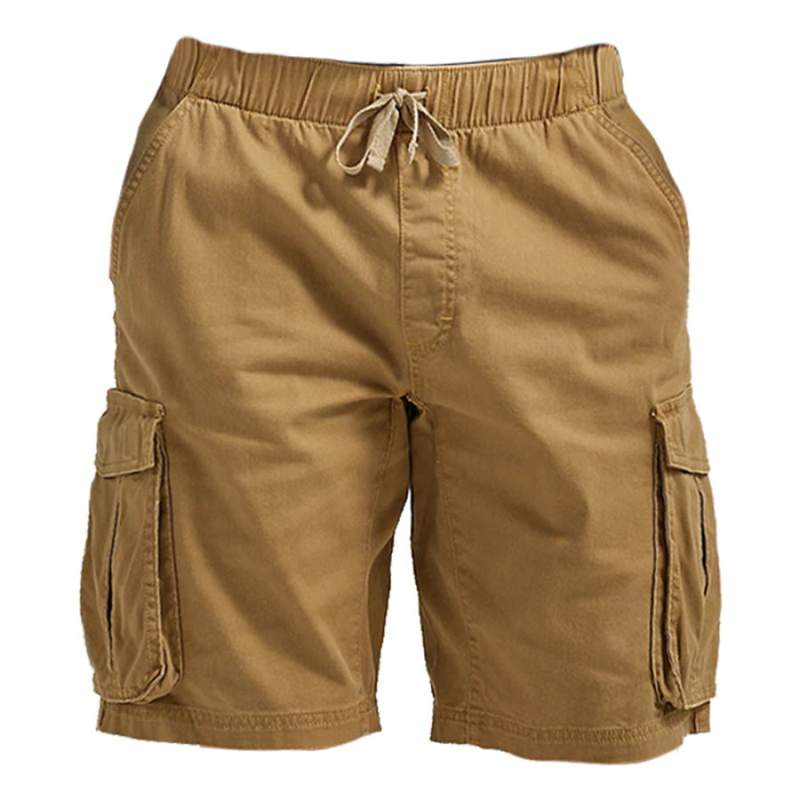 

Shorts Cargo Masculino Retrô Bolsos Multifuncionais Resistente Ao Desgaste Roupas De Trabalho Ao Ar Livre