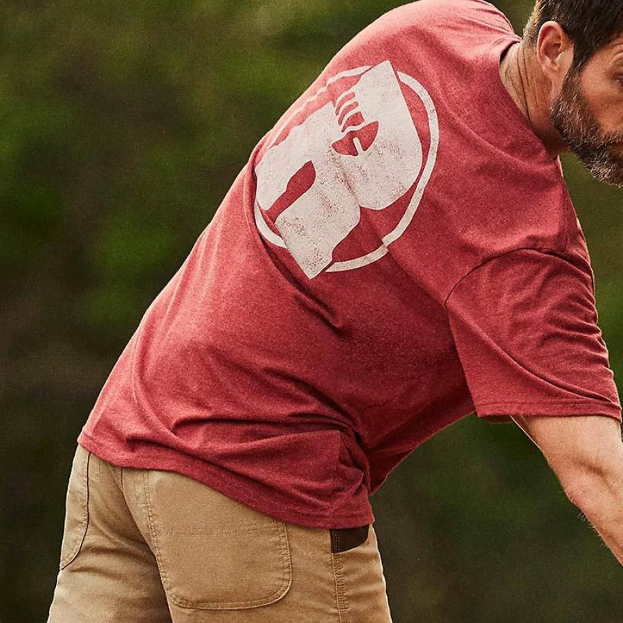 

T-shirt à Manches Courtes Pour Homme Avec Motif De Lettres Vintage Et Décontracté