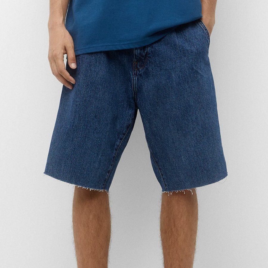 

Pantaloncini Di Jeans Alla Moda Casual Da Uomo Larghi Jorts Baggy Fashion Street Jorts