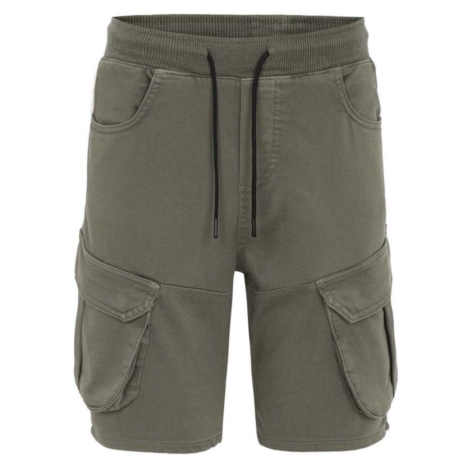 

Hombres Vintage Multi-Bolsillo Cordón Cintura Elástica Sudadera Con Capucha Jogger Shorts Pantalones Cortos Transpirables Suaves