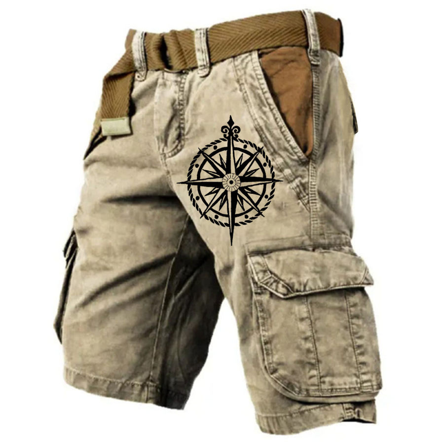 

Pantaloncini Cargo Da Uomo Bussola Nautica Vintage Tattici Multitasche Sportivi Pantaloni Casual Giornalieri Estivi Resistenti All'usura