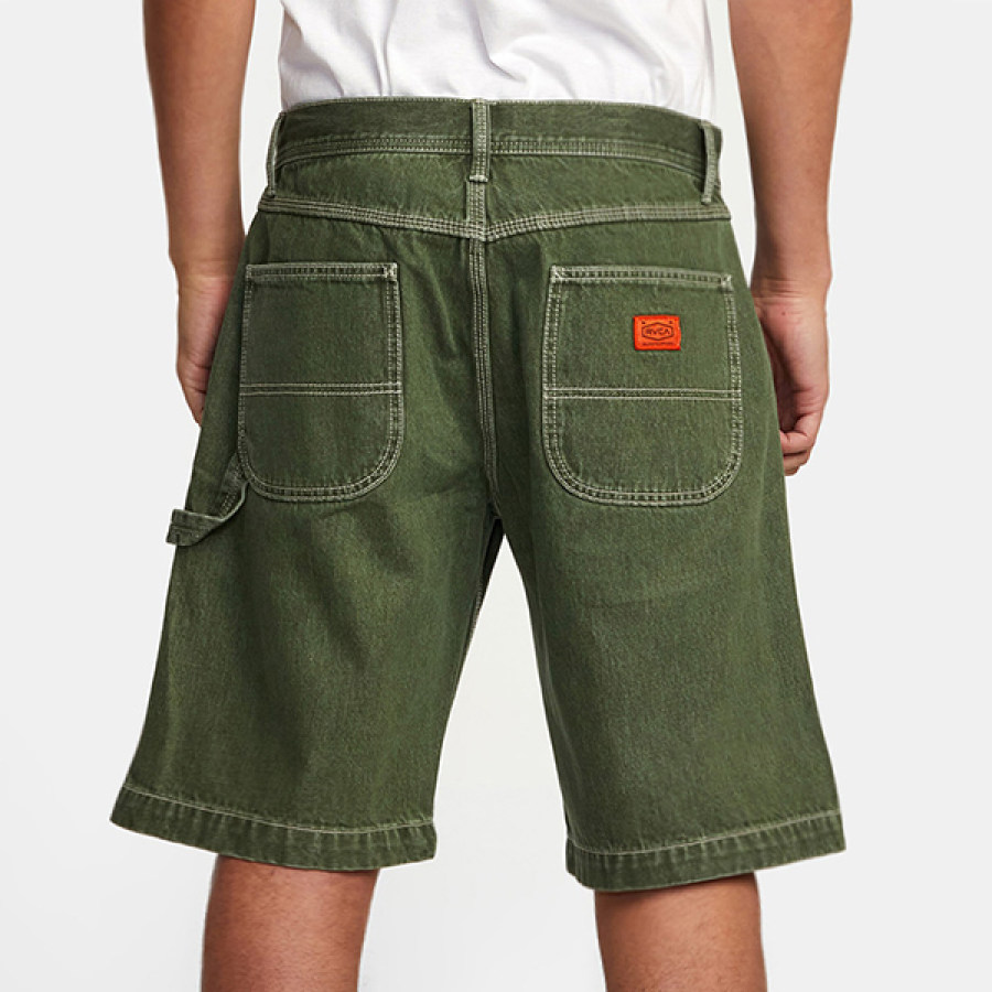 

Men's Jorts Jeans RVCA Chainmail Jorts Baggy Denim Shorts Green