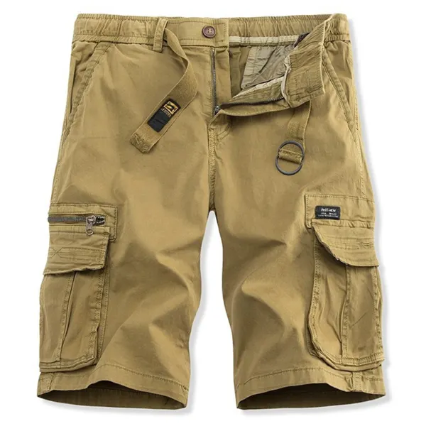 Men's Outdoor Tactical Vintage Wash Multi Pocket Cargo Shorts - Kalesafe.com 