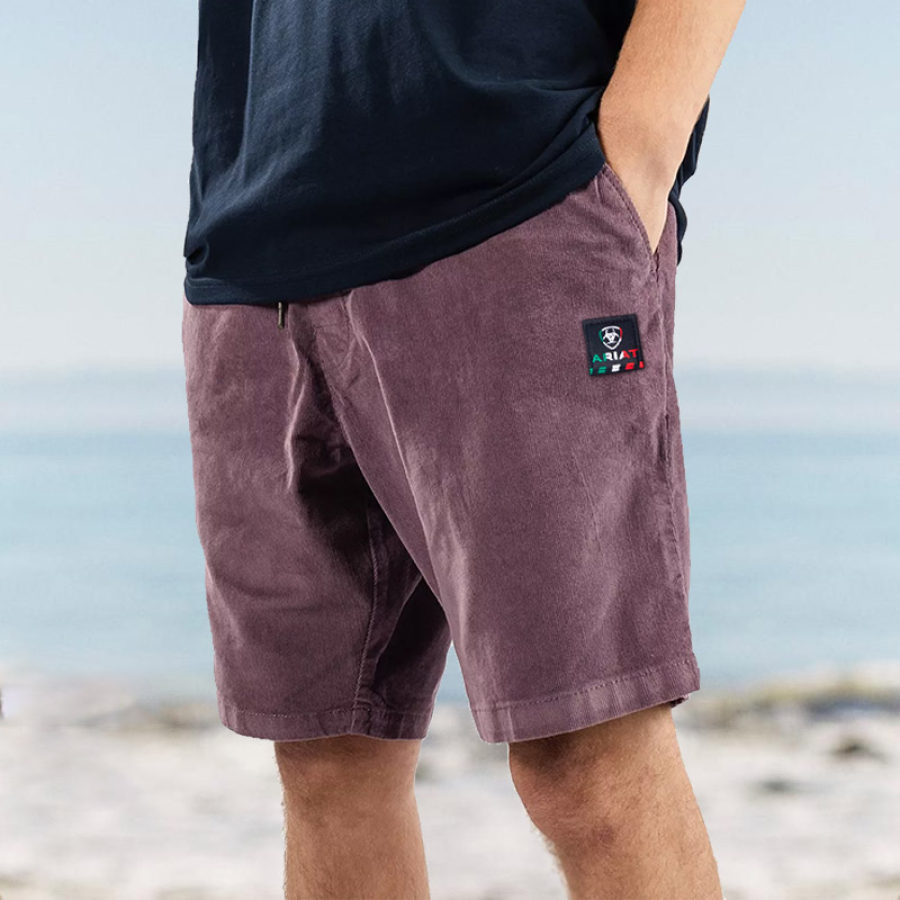 

Men's Shorts Retro Corduroy Beach Surf Outdoor 5 Inch Daily Casual Purple