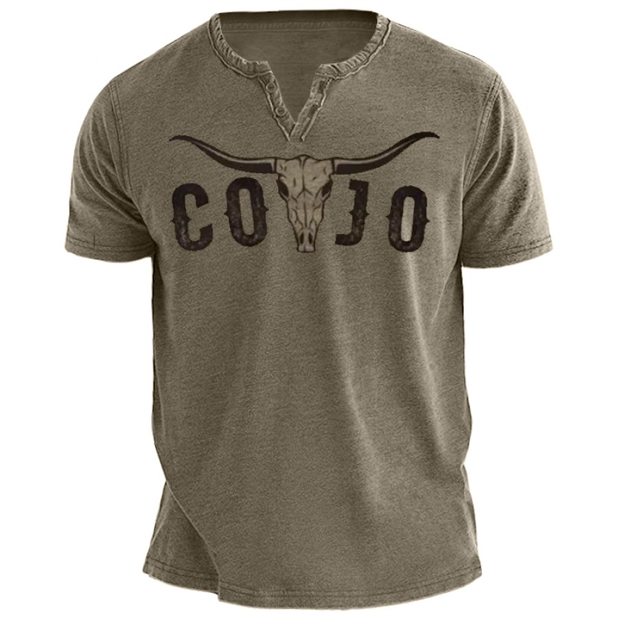 

Camiseta Masculina Com Estampa De Western Yellowstone Vintage Decote Em V