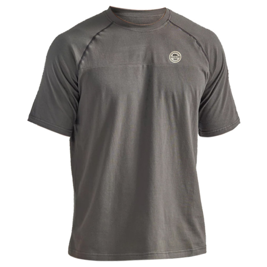 

Men's T-shirt Retro Stitching Raglan Sleeves Short Sleeves Daily Casual Tee