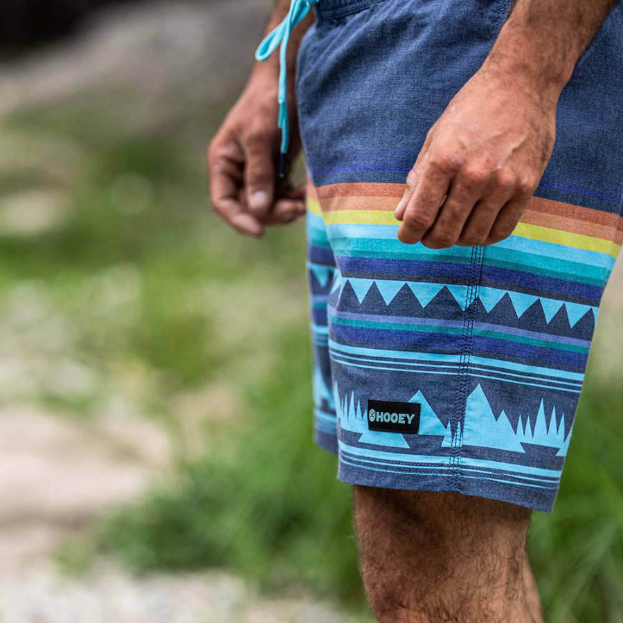 

Men's Surf Shorts Vintage Hooey Geometric Graphic Hawaiian Beach Boardshorts