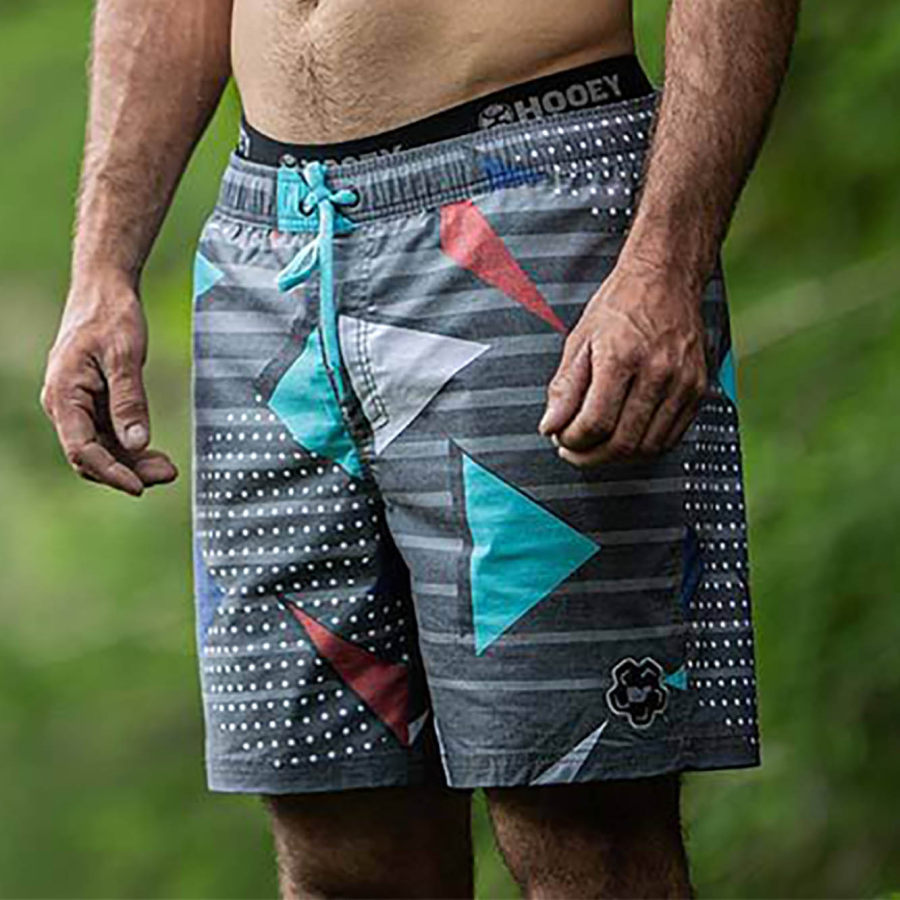 

Men's Surf Shorts Vintage Hooey Geometric Graphic Hawaiian Beach Boardshorts