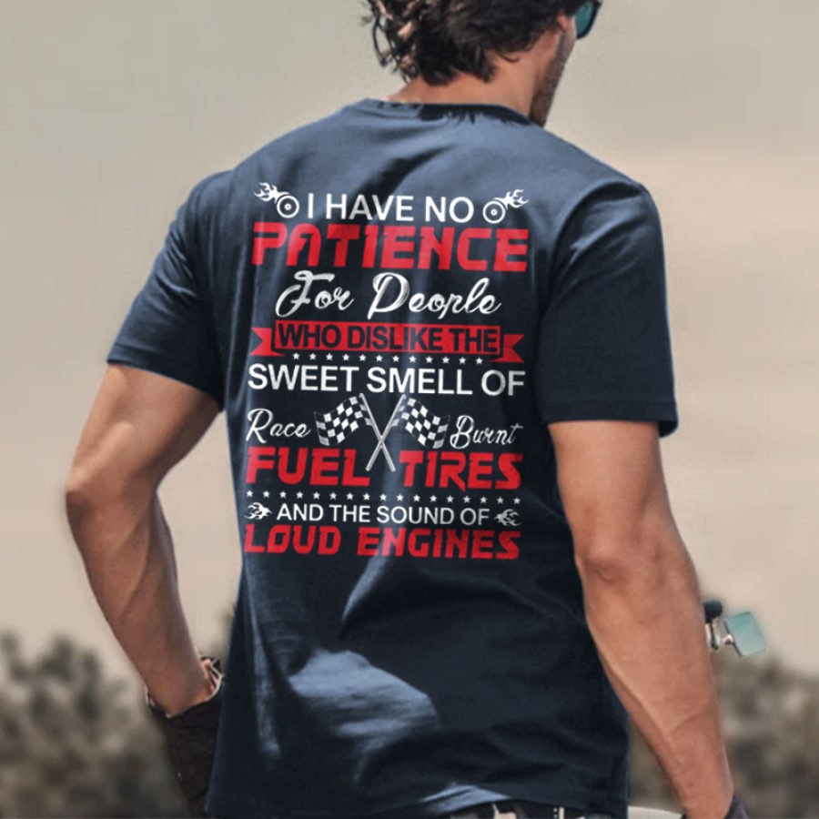 

T-shirt Da Uomo In Cotone Girocollo Maniche Corte Non Ho Pazienza