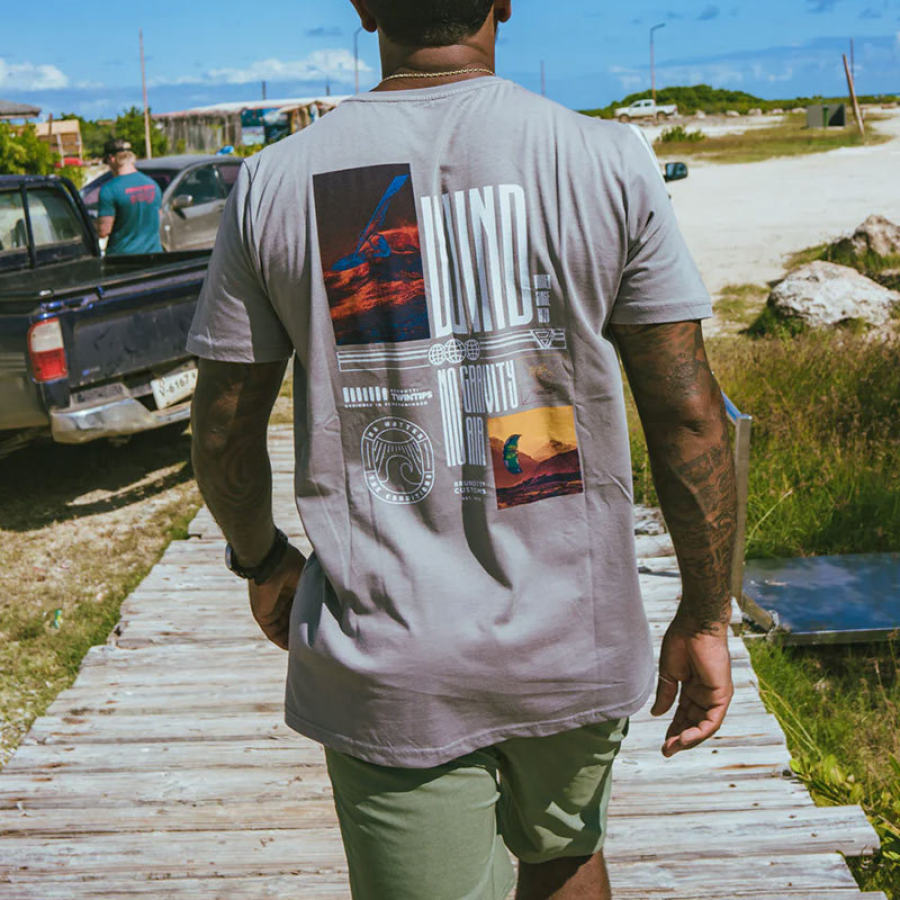 

Camiseta Masculina Manga Curta Com Estampa De Férias Estampado Casual Casual Diário