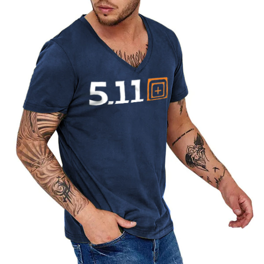 

511 Tactical Mens V Neck Quick Dry T Shirt Outdoor Breathable Sweat Wicking Short Sleeve Top Daily Sports