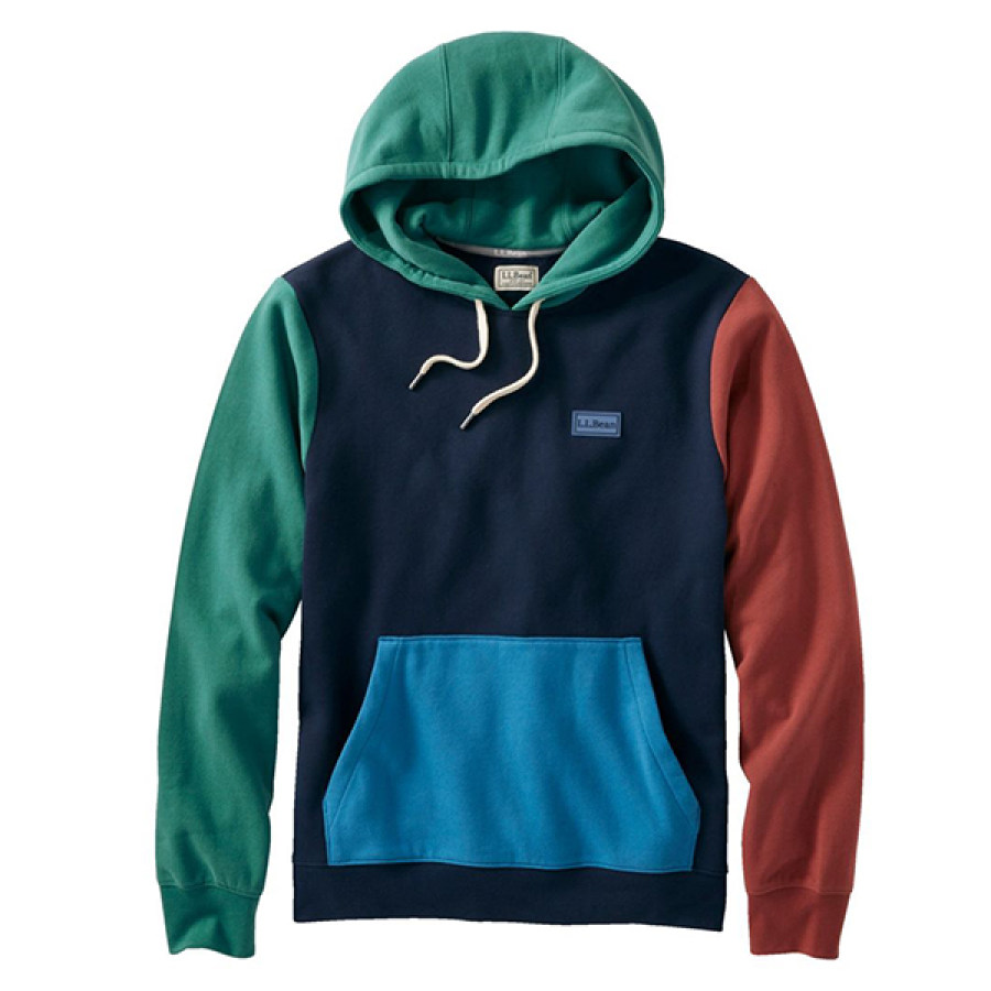 

Men's Vintage LLBean 1912 Sweatshirt Outdoor Colorblock Hooded Casual Loose Daily Top