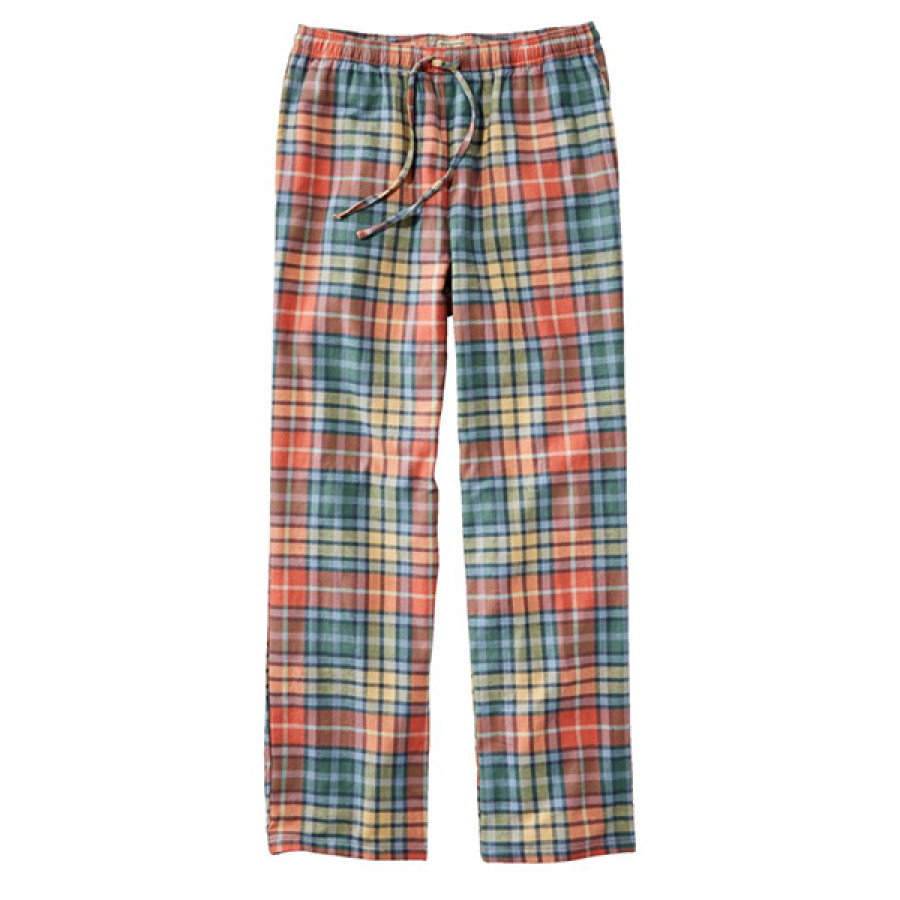 

Men's Barbie Colorblock Scotch Plaid Sleep Pants LLBean Outdoor Casual Loose Home Pants