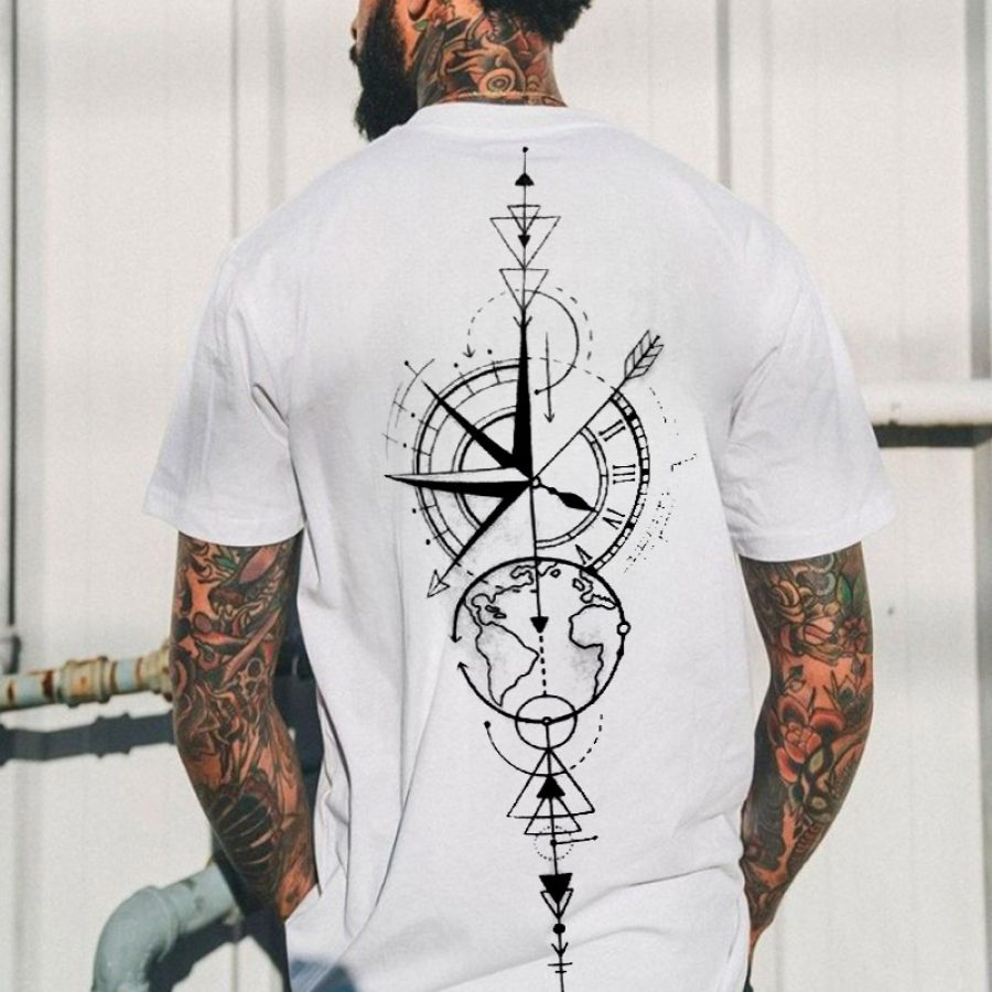

Men's Oversized T-Shirt Moon Star Compass Tee