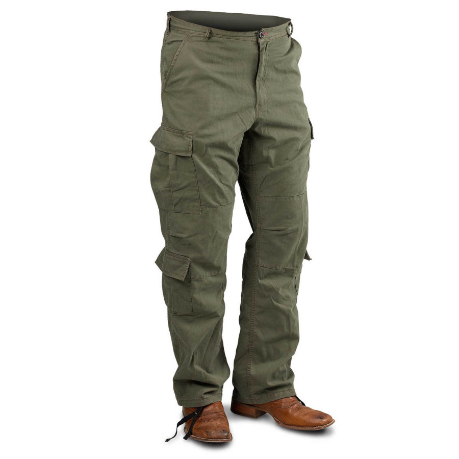 

Calça Cargo Masculina Vintage Bolsos Táticos Ao Ar Livre Comprimento Inteiro Calça Casual Para Trabalho Diário Caqui