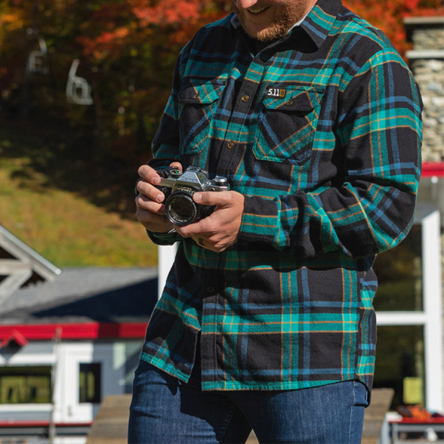 

Men's Scottish Plaid Shirt Outdoor 511 Daily Casual Long-sleeved Top