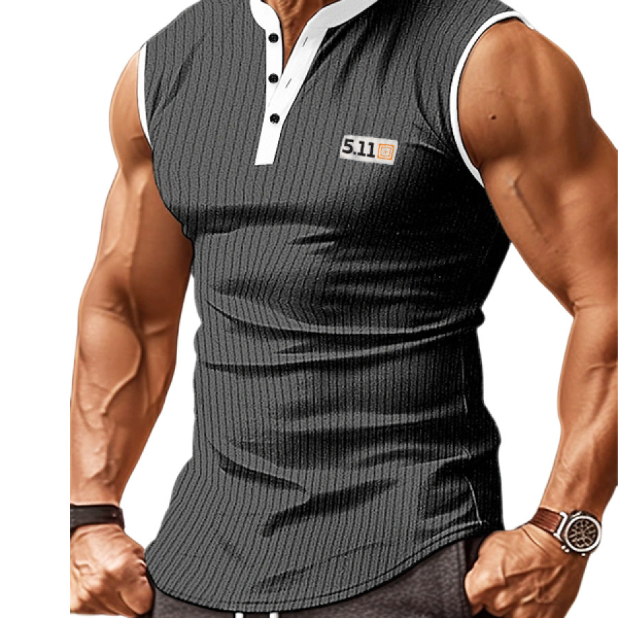 

Men's Henley Tank Top Henley Outdoor 511 Shirt Slim Fit Vest Top Undershirt Muscle Sleeveless Shirt