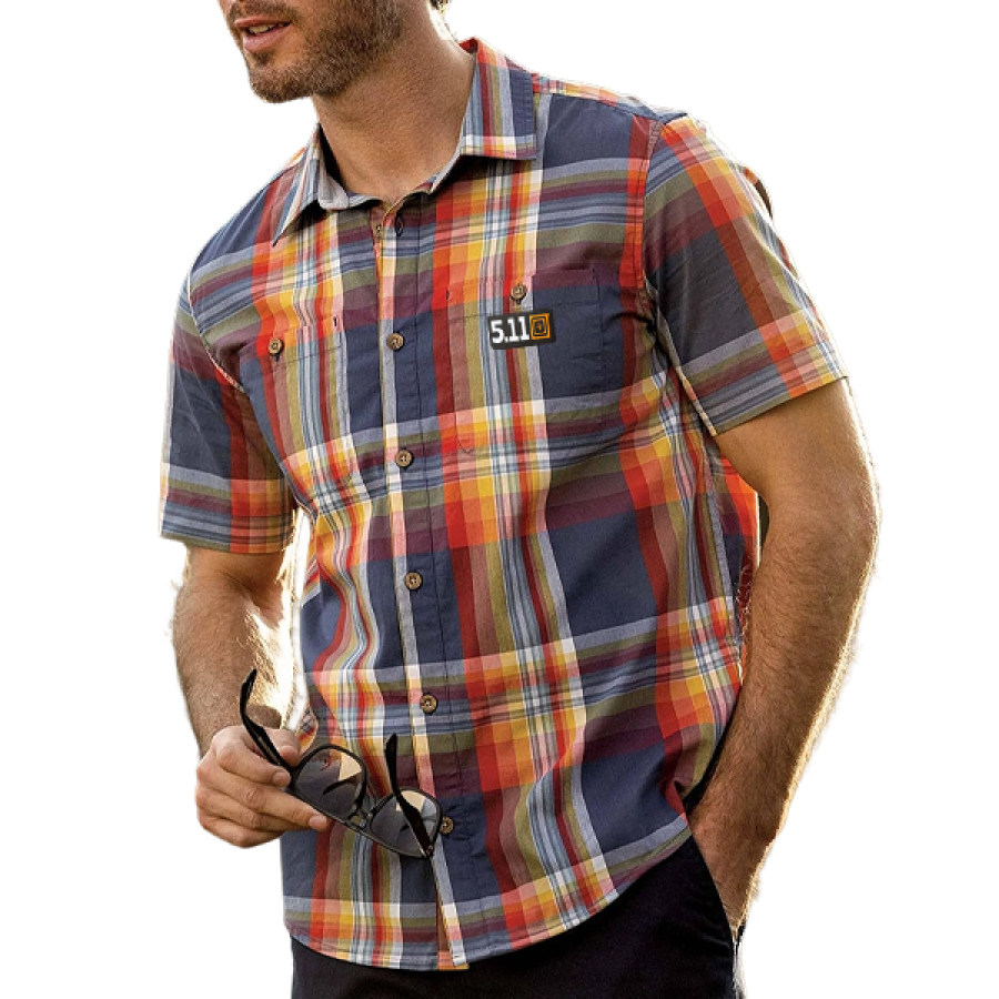 

Men Outdoors Short Sleeve Button-Up Shirt 511 Vintage Plaid Short Sleeve Shirt