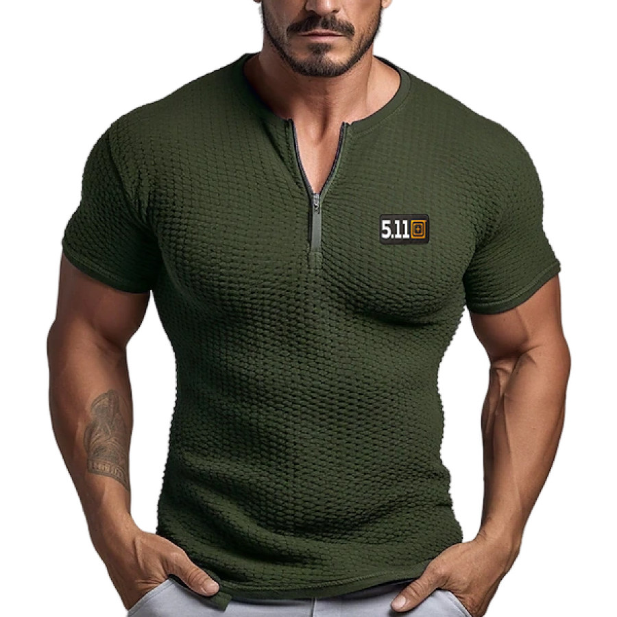 

Men's Waffle Henley Shirt 511 Henley Shirt Tee Top Plain Raglan Sleeve Street Vacation Short Sleeves Clothing