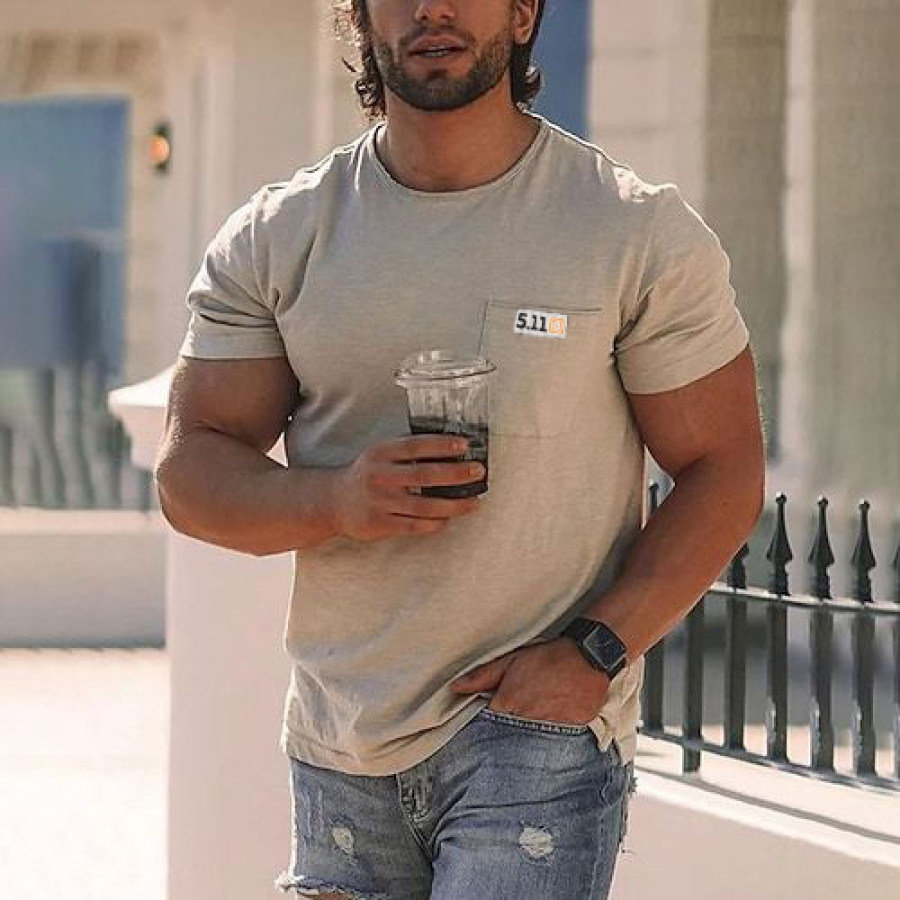 

Men's T Shirt Tee Top Outdoor 511 Plain Short Sleeve Henley Street Vacation Short Sleeves Clothing