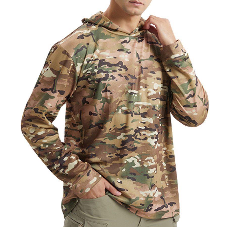 

Moletom Masculino Casual Manga Longa Com Estampa De Camuflagem Tático Para Atividades Ao Ar Livre