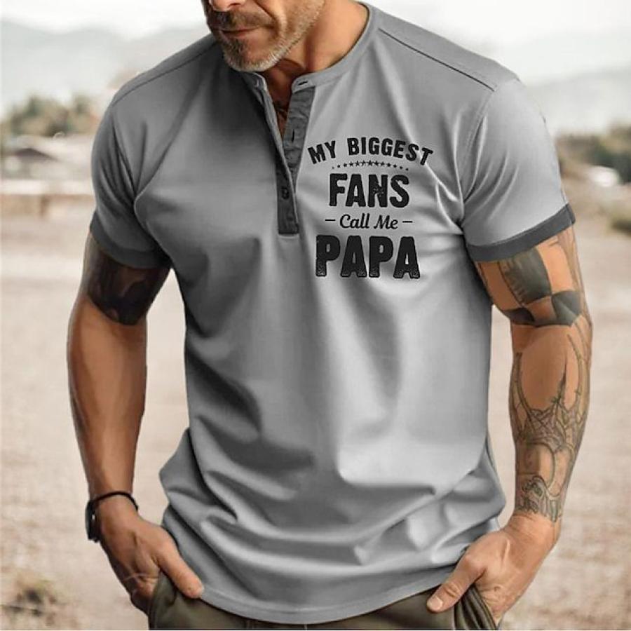 

Camisa Masculina Henley Manga Curta Designer De Moda Confortável Camisetas Papa