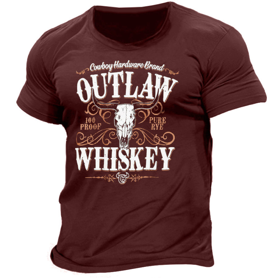 

T-shirt A Maniche Corte Con Stampa Grafica Western Whisky Bull Da Uomo Di Cowboy Hardware