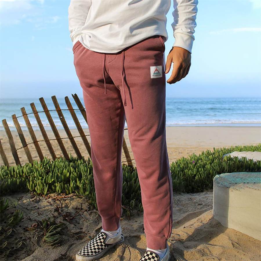 

Men's Sweatpants Surfboards Vintage Pockets Outdoor Full Length Casual Daily Trousers Rust Red
