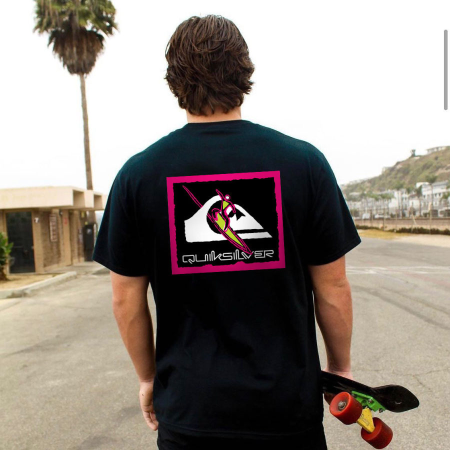 

Homme Tee Shirt Tees Rétro Vintage Surf Graphique Manches Courtes De Plein Air Simple Eté Quotidien Hauts Noir