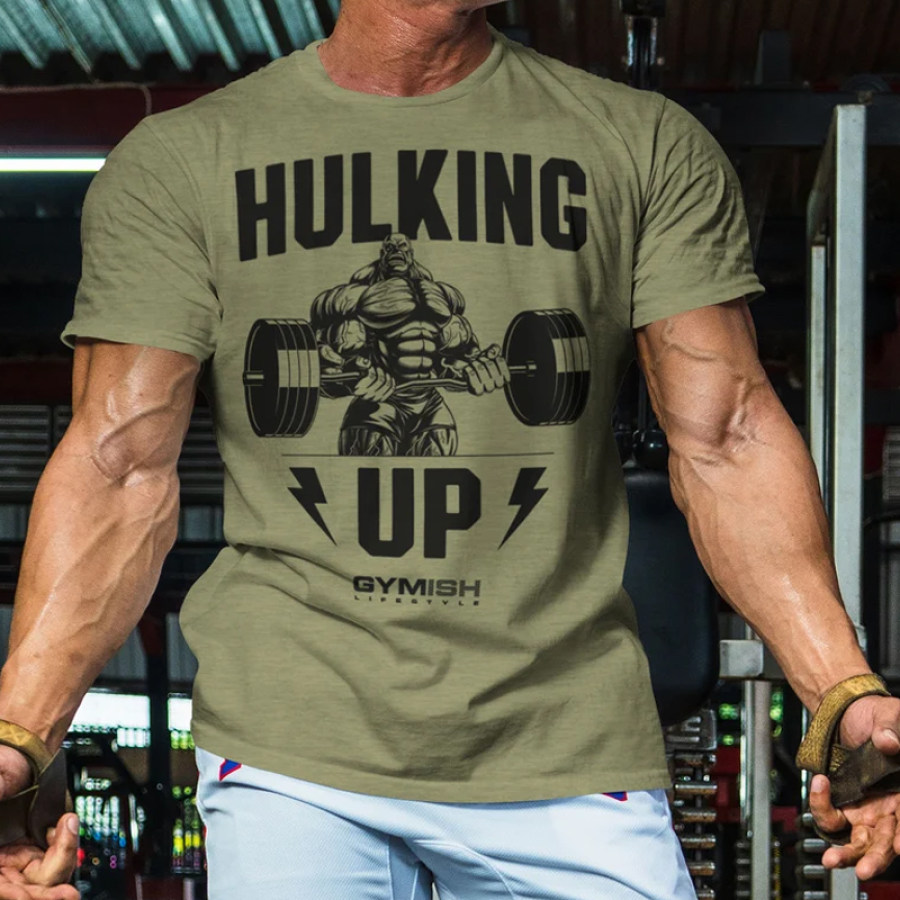 

Uomini Hulking Up Allenamento Crossfit T-Shirt Per Gli Uomini - Sollevamento Pesi Divertente Palestra Tshirt - Deadlift Biceps Bench Press Squat