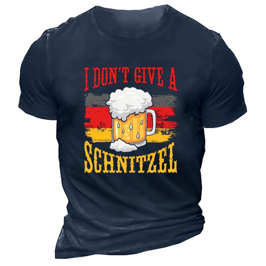 

Мужская футболка Октоберфест I Dont Give A Schnitzel Beer Festival Plus Размер с коротким рукавом Лето Повседневные топы