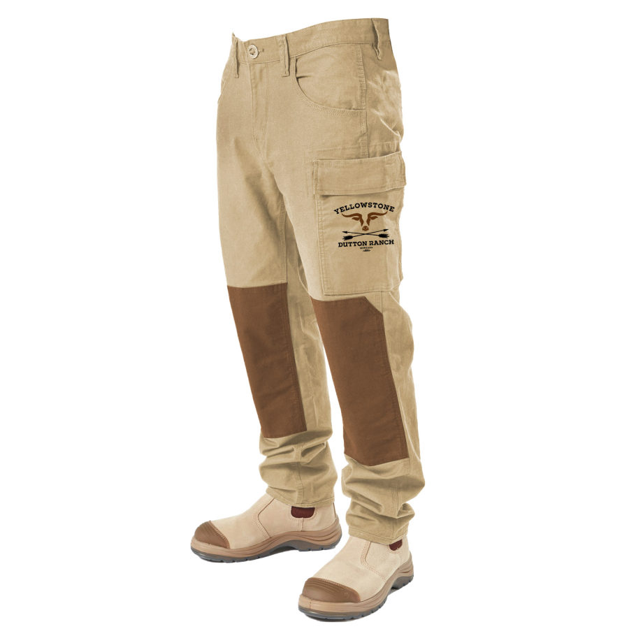 

Pantalones Cargo Para Hombre Vintage Yellowstone Bolsillos Tácticos Bloque De Color Al Aire Libre Pantalones De Trabajo Diario Informales Caqui