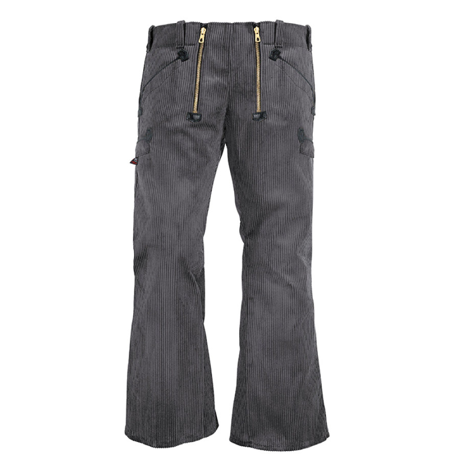 

Mens 19th Century Corduroy Flared Zipper Design Outdoor Corduroy Trousers Retro Corduroy Work Pants