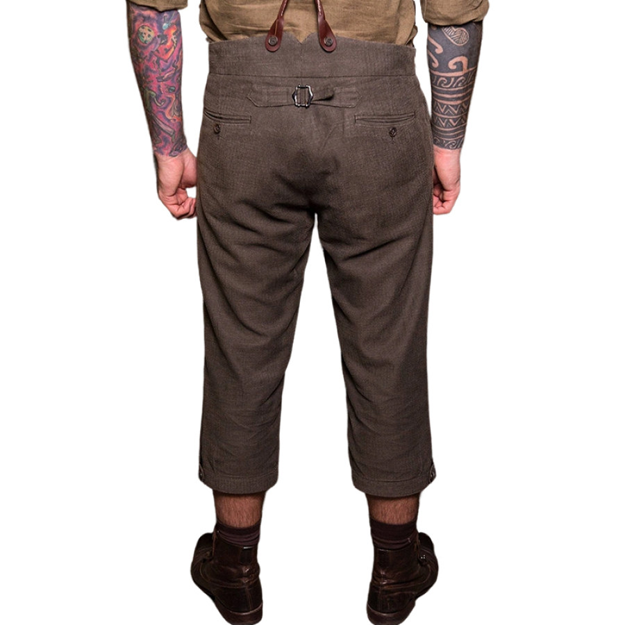 

Men The Fishtail Back Trousers Outdoor Retro Casual Pants