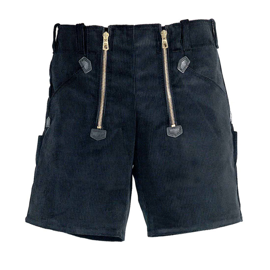 

Mens Corduroy Shorts Zipper Design Outdoor Retro Corduroy Work Shorts