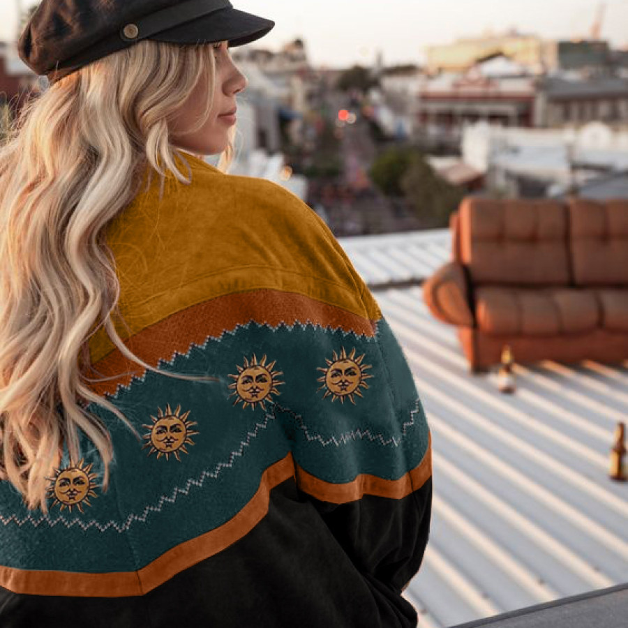 

Veste De Couleur Imprimée En Vrac à épissage Vintage