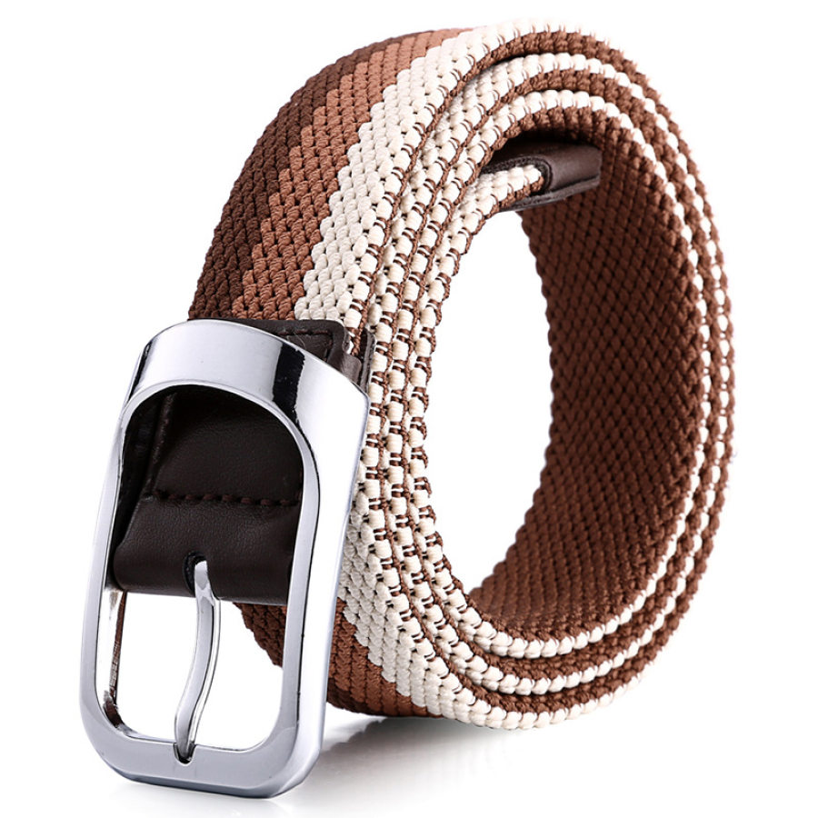 

Cinto Masculino Tricolor Trançado Confortável Elegante Casual Cinto Elástico Elástico