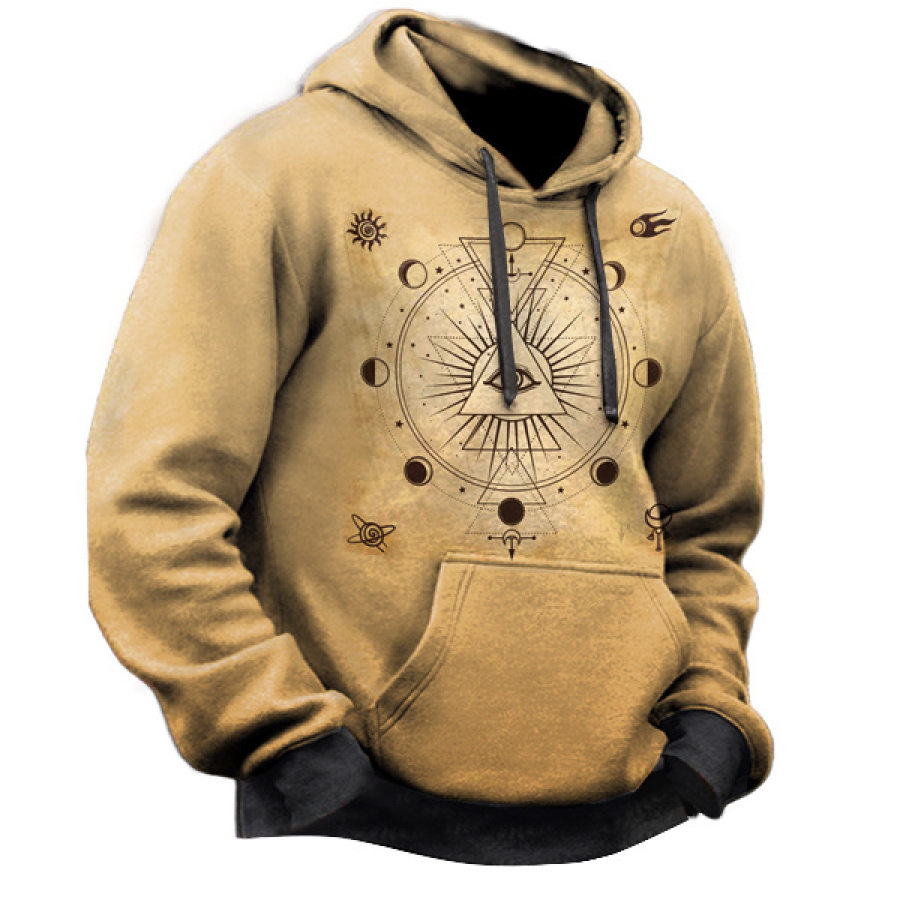 

Sweat à Capuche Pour Homme Vintage Divination Witchcraft Bohemian Print Outdoor Tactical Hoodie