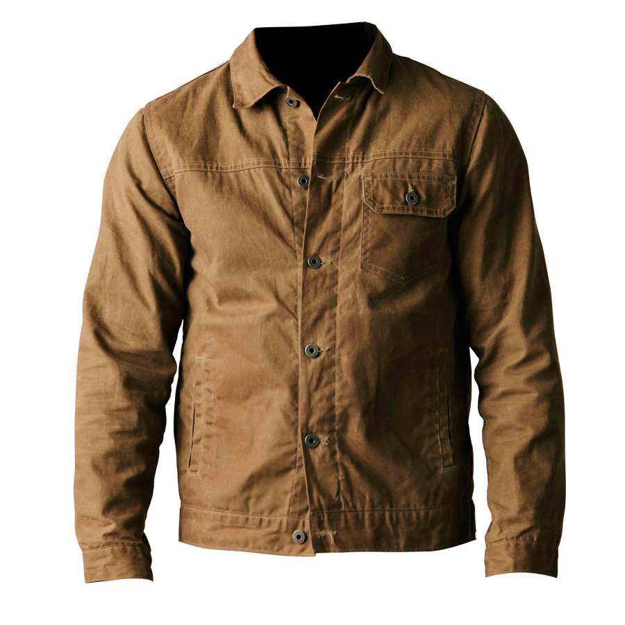 

Chaqueta De Camisa Para Hombre Militar Al Aire Libre Vintage Bolsillo Táctico Chaqueta Diaria Marrón