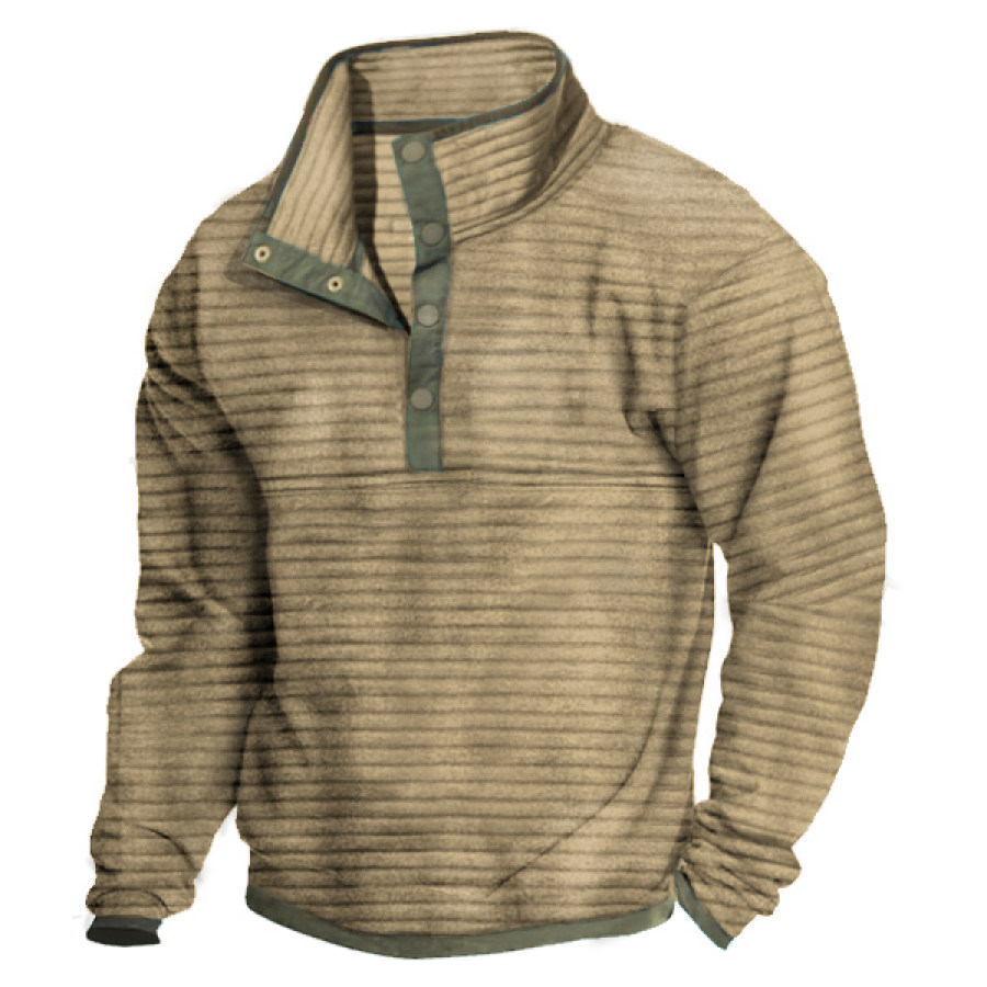 

Felpa Da Uomo Henley Con Colletto Alla Coreana Felpa Tattica Henley Colorblock All'aperto