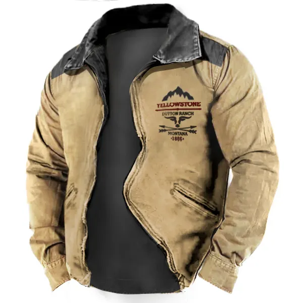 Men's Shirt Jacket Outdoor Vintage Yellowstone Pocket Brown Light Jackets - Ootdyouth.com 