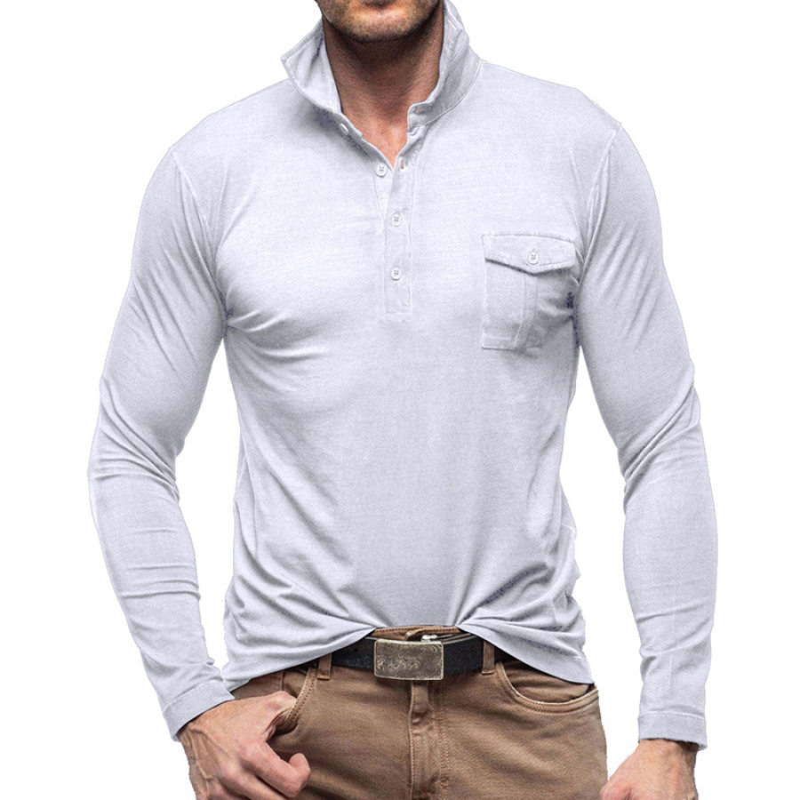 

Мужская рубашка-поло с отворотом из джерси сплошной цвет рубашка-поло с длинным рукавом