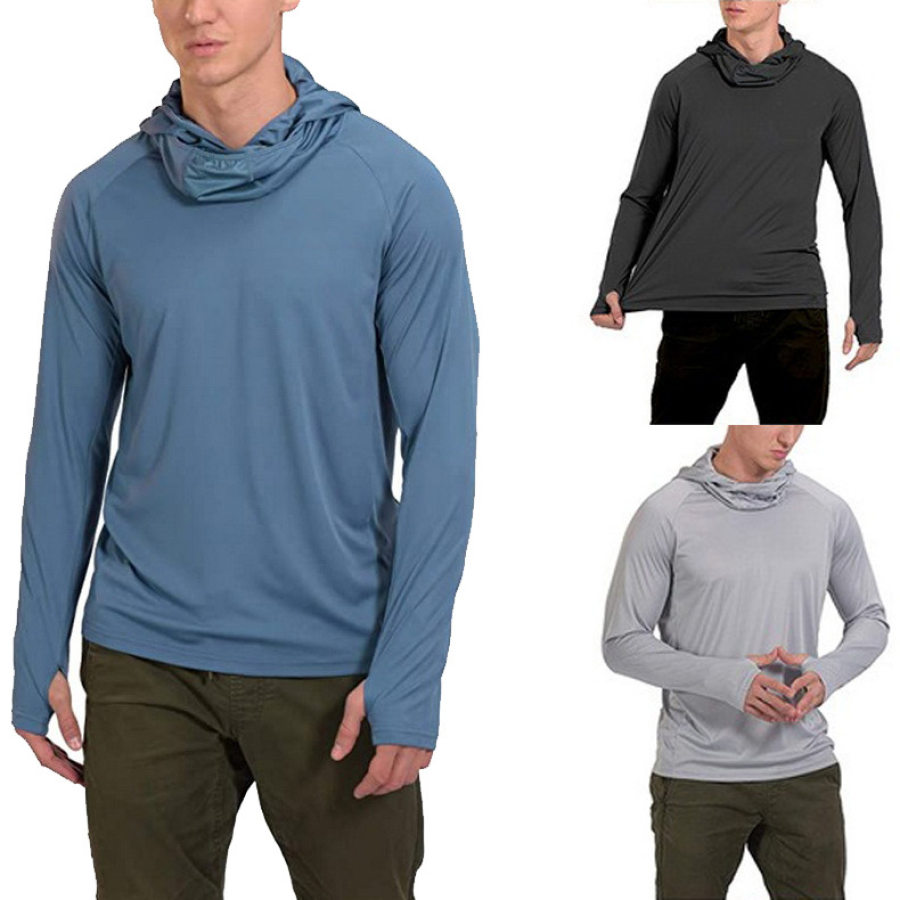 

Roupas Masculinas De Pesca Para Atividades Ao Ar Livre Roupas Explosivas Contra Mosquitos Respirável Com Capuz Camiseta De Manga Comprida